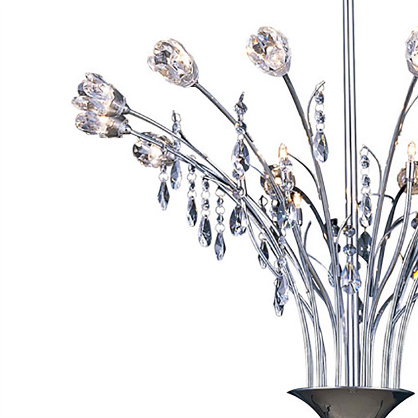 Diyas Bouquet 66cm  18 Light G4 Polished Chrome/Crystal, NOT LED/CFL Compatible Ceiling Pendant Light Fitting