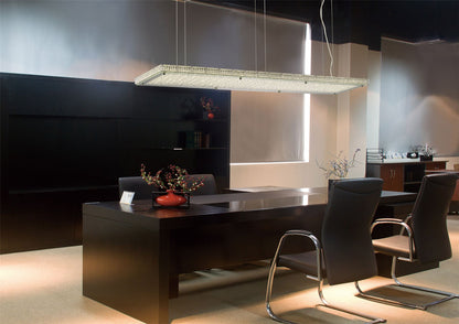 Diyas Amelia Linear  60W 5100lm LED C/W Remote 3000K-6000K Stainless Steel/Crystal Ceiling Pendant Light Fitting