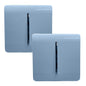 Trendi 1 Gang 2 Way 240V Screwless Artistic Modern Glossy 10 Amp Chrome Rocker Electrical Wall Light Switch in Sky Blue (2 pack)