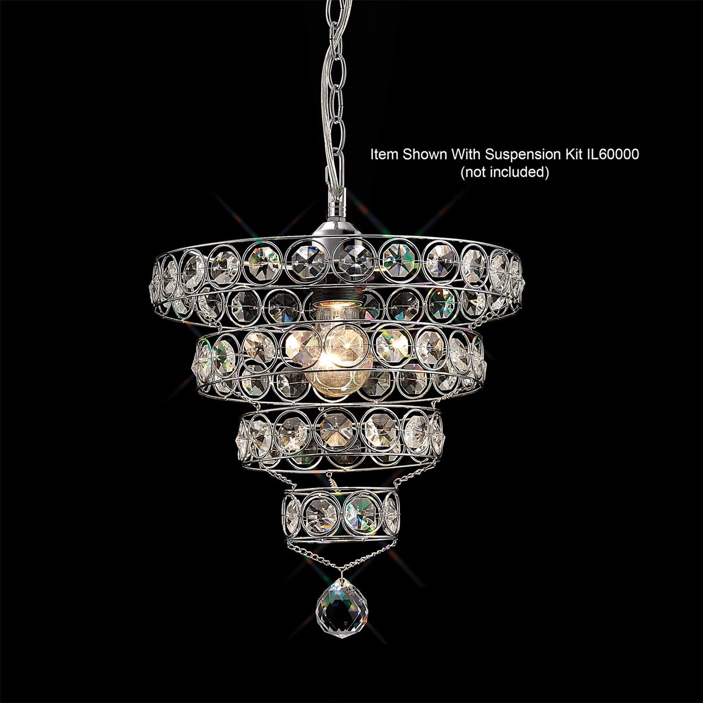 Diyas Kudo Crystal Ring Non-Electric SHADE ONLY Polished Chrome/Crystal