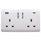 Trendi 2 Gang Artistic Modern Glossy 13 Amp 2 x Type A & C 3100mA USB Switched Plug Socket Carbon Fibre