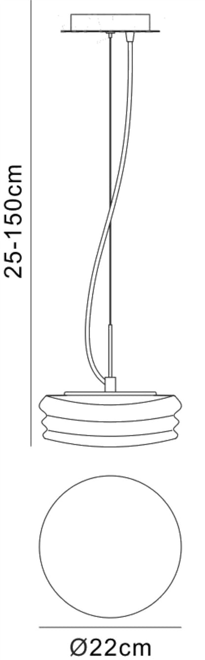 Mantra M3622 Mediterraneo Pendant 2 Light GU10 Small, Polished Chrome/Frosted White Glass