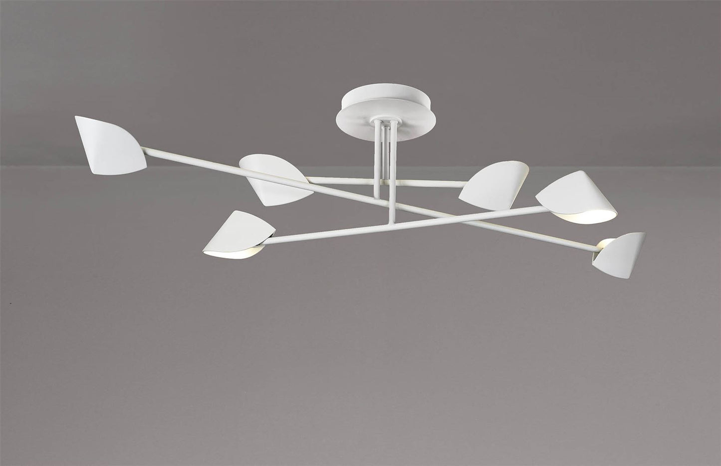 Mantra Capuccina 115cm Large 6 Light Semi Flush, 45W LED, 3000K, 3100lm, White, 3yrs Warranty