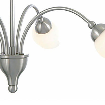 Diyas Rimini 51cm  4 Light G9 Satin Chrome/Opal Glass Ceiling Pendant Light Fitting