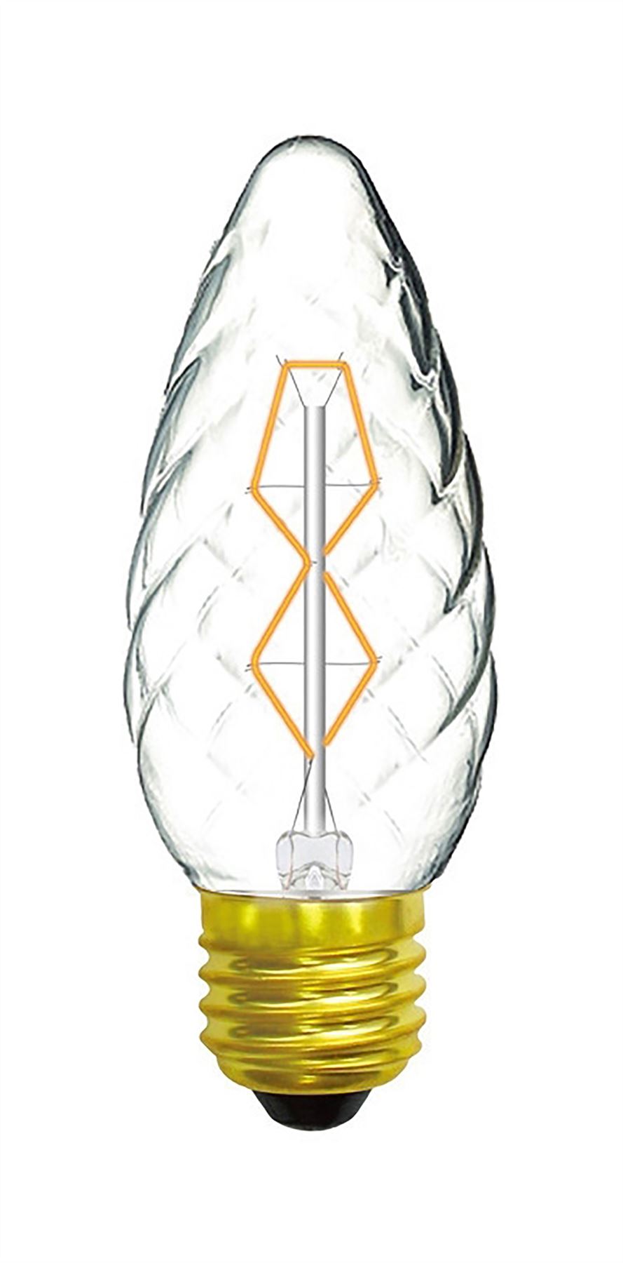 Luxram Rustica Candle Twisted/S E27 Clear 40W Incandescent
