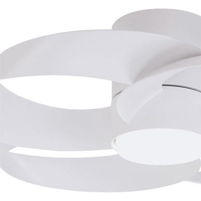 Rose 65cm 24W LED Dimmable Ceiling Light With Built-In 22W DC Reversible Fan, Remote Control 2700-5000K, 2000lm, White