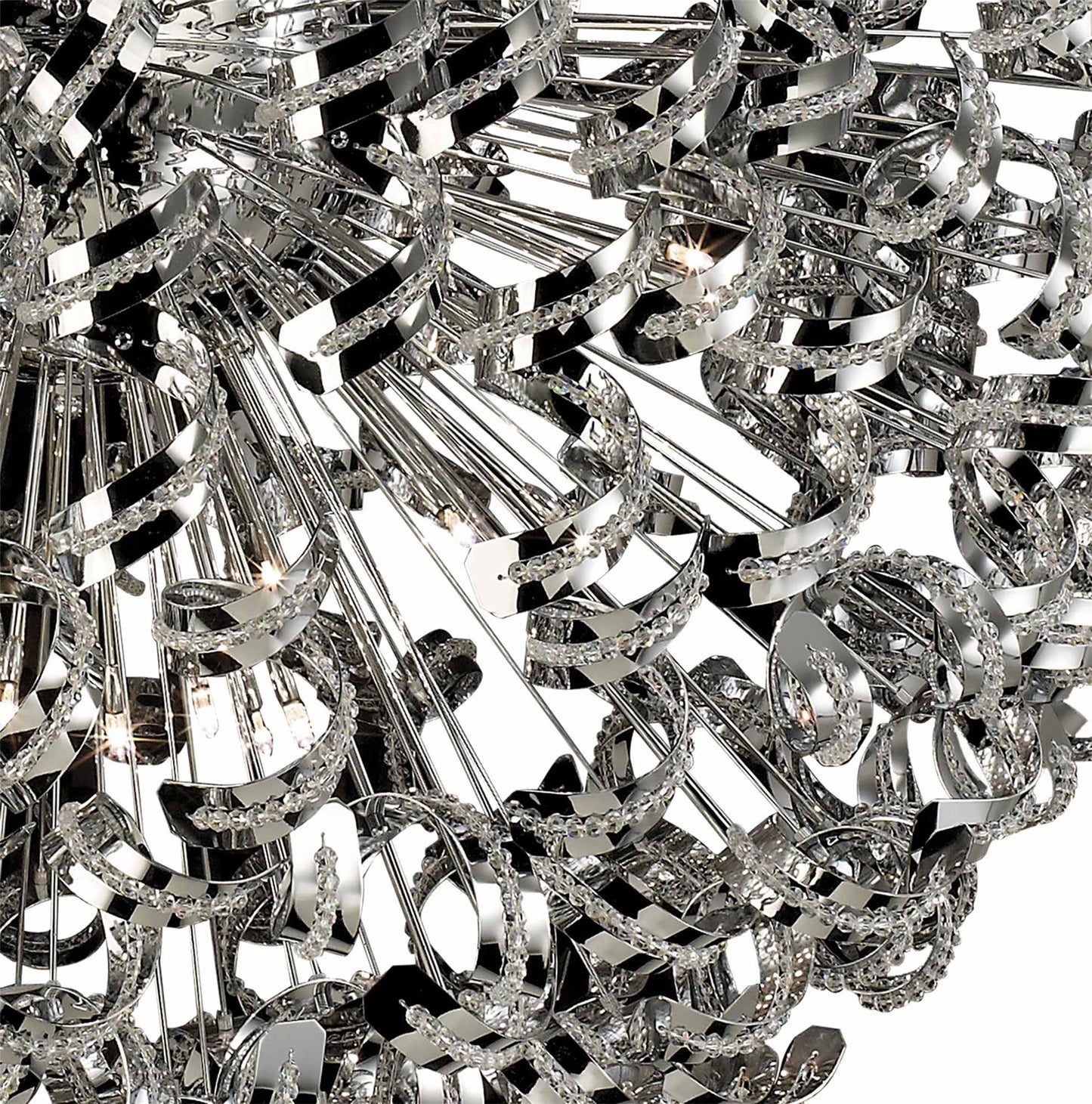 Diyas Esme 120cm  54 Light G4 Polished Chrome/Crystal, NOT LED/CFL Compatible Item Weight: 40kg Ceiling Pendant Light Fitting