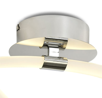Mantra Armonia Semi Flush Medium Loop, 25W LED, 3000K, 1875lm, Polished Chrome/Frosted Acrylic, 3yrs Warranty Ceiling