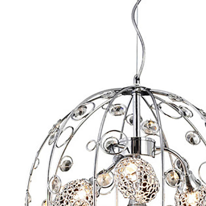 Diyas Sorrento 37cm  Ball 3 Light G9 Polished Chrome/Crystal Ceiling Pendant Light Fitting