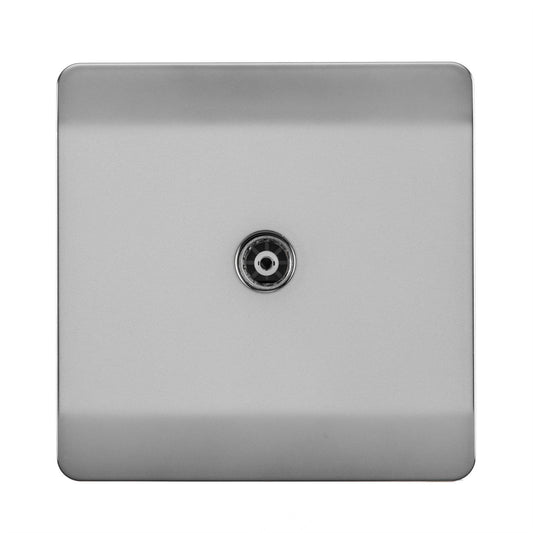 Trendi Artistic Modern Glossy Tactile TV Socket Stainless Steel