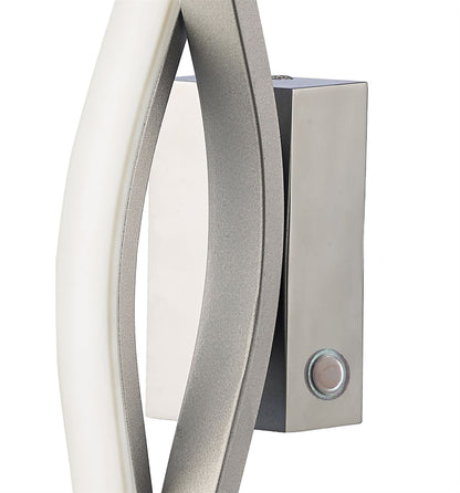 Mantra Sahara Wall Light 6W LED 3000K, 420lm, Dimmable Silver/Frosted Acrylic/Polished Chrome, 3yrs Warranty