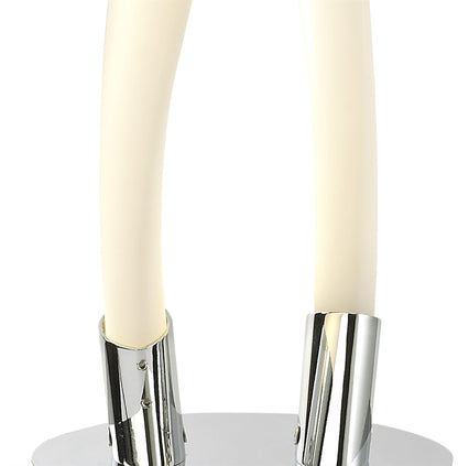 Mantra Armonia 2 Light Table Lamp, 18W LED, 3000K, 1350lm, Polished Chrome/Frosted Acrylic, 3yrs Warranty