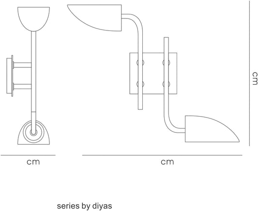Diyas Udine Wall Light 2 Light G9 Satin Chrome/Frosted Glass