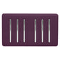 Trendi Artistic Modern Glossy 6 Gang 2 Way Rocker Double Plate Tactile Light Switch Plum