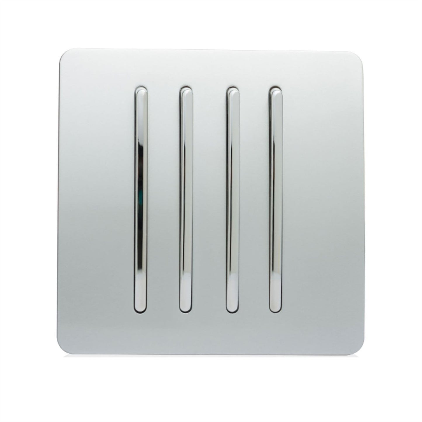 Trendi 4 Gang 2 Way Artistic Modern 10 Amp Rocker Light Switch Silver ART-SS8SI
