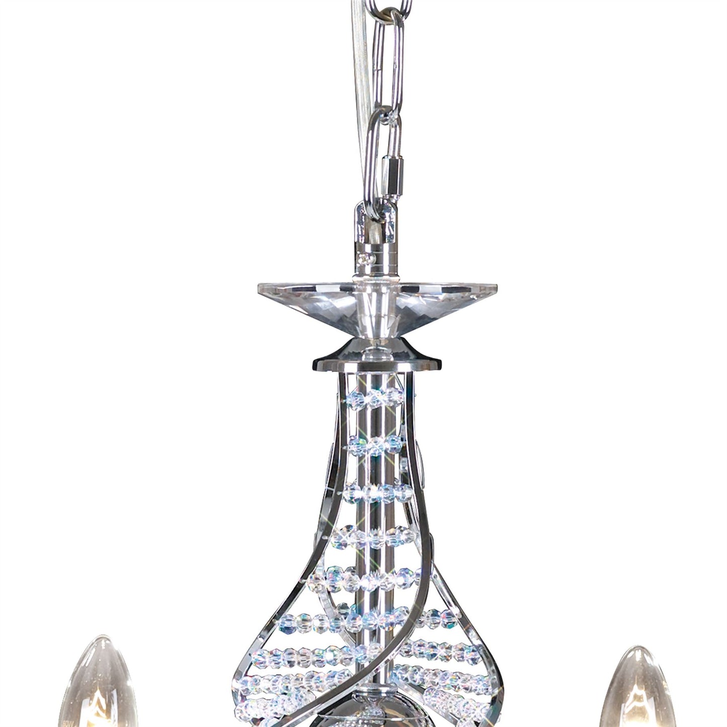 Diyas Santo 52cm  4 Light E14 Polished Chrome/Crystal Ceiling Pendant Light Fitting