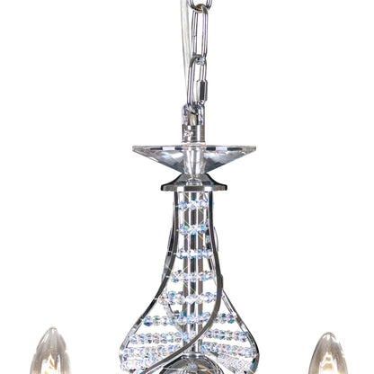Diyas Santo 52cm  4 Light E14 Polished Chrome/Crystal Ceiling Pendant Light Fitting