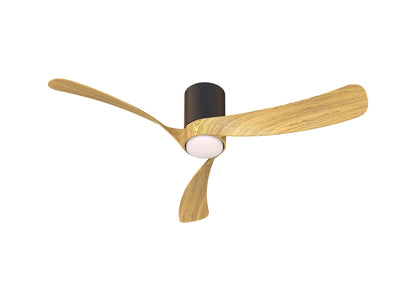 Nemo M 1.2m 24W LED Dimmable Ceiling Light With Built-In 32W DC Fan, 2700-5000K Remote Control, 3200lm, Black/Wood, 5yrs Warranty