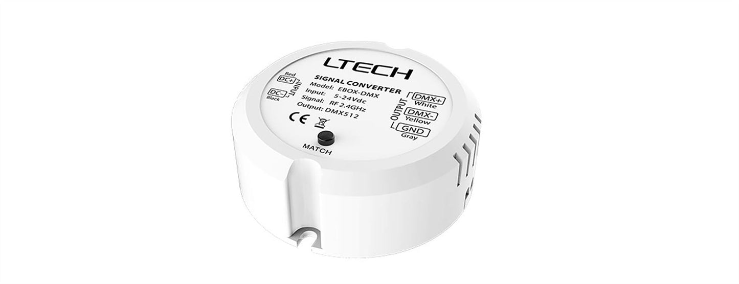 LTECH Signal Converter RF2.4GHz CCT Touch Panel, PWM Dimming Power output, Brightnes/Scene mode/Short keys, 12-24Vdc I/P, 192W Max,4A×2CH, Single/Multi Mode support. Controllers