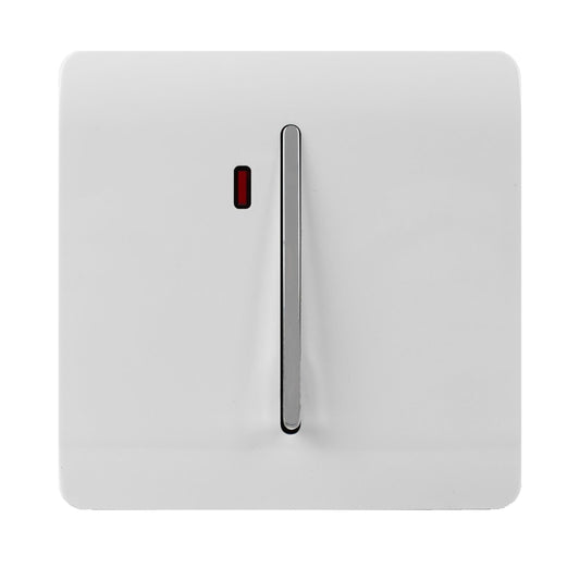 Trendi Artistic Modern Glossy 45 A  Light Switch & Neon Insert White ART-WHS2WH