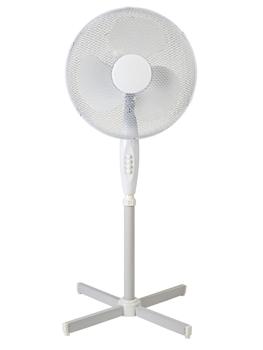 Airo 45W 16 Inch 3 Speed Oscillating Pedestal Fan in White