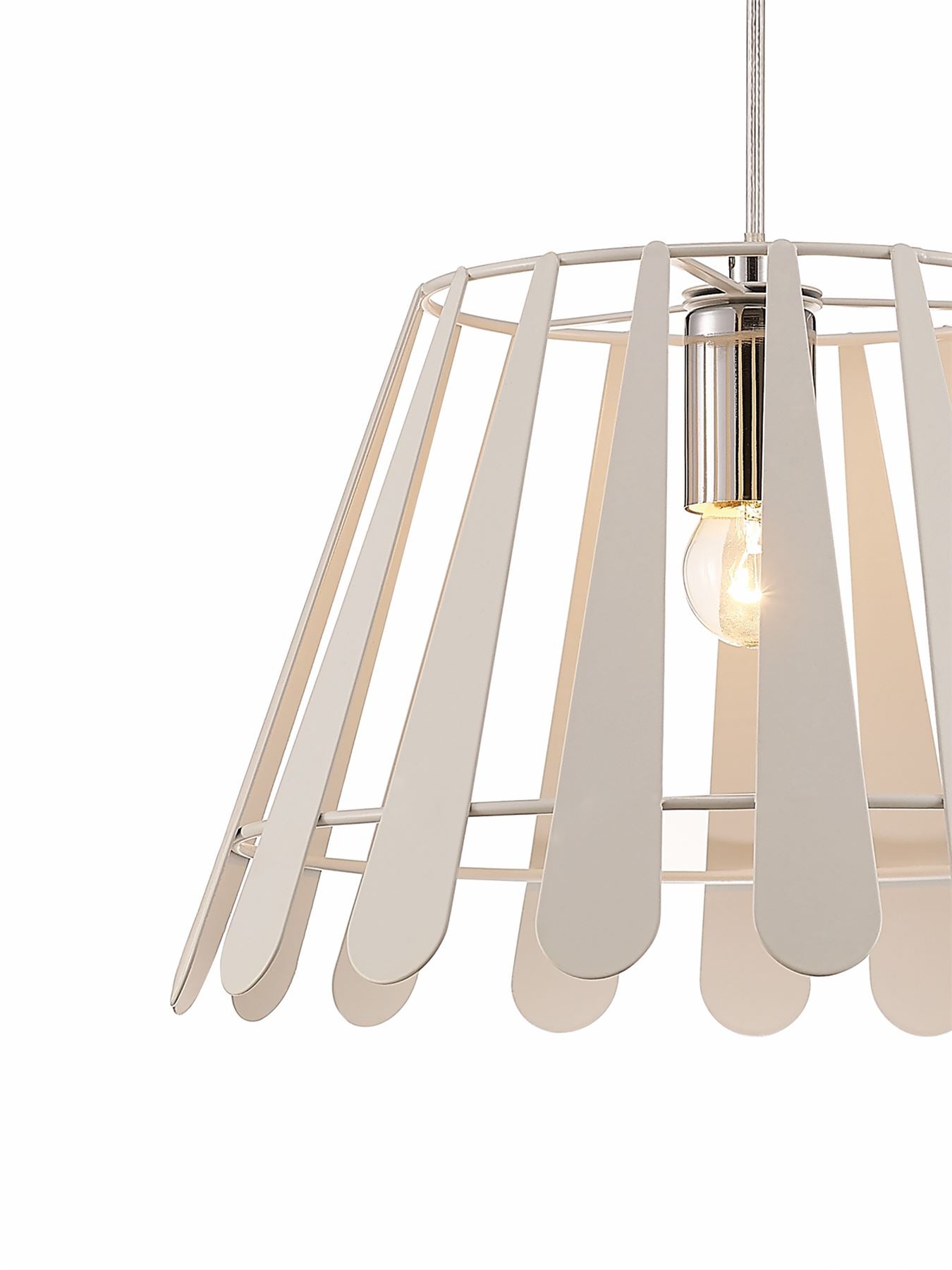 Deco Somerset Pendant 1 Light E27 White/Polished Chrome