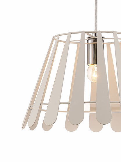 Deco Somerset Pendant 1 Light E27 White/Polished Chrome