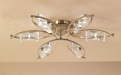 Mantra Kromo 79cm Ceiling 6 Light G9, Antique Brass