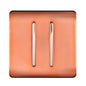 Trendi 2 Gang 2 Way Artistic Modern Glossy 10 Amp Rocker Tactile Light Switch Copper
