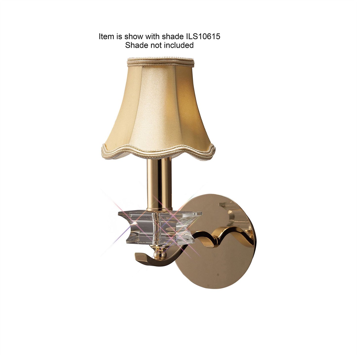 Diyas Nydia Wall Light 1 Light E14 French Gold/Crystal