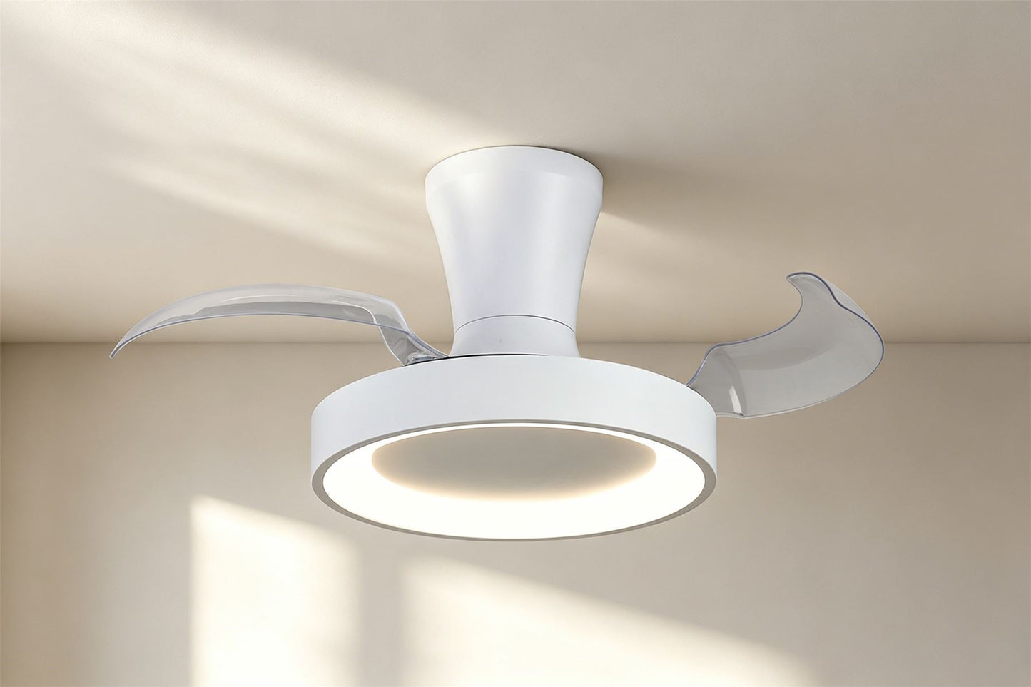 Niseko Fan XS 33cm 25W LED Dimmable Ceiling Light With Built-In 25W DC Fan, 2700-5000K Remote Control, 2500lm, White, 5yrs Warranty