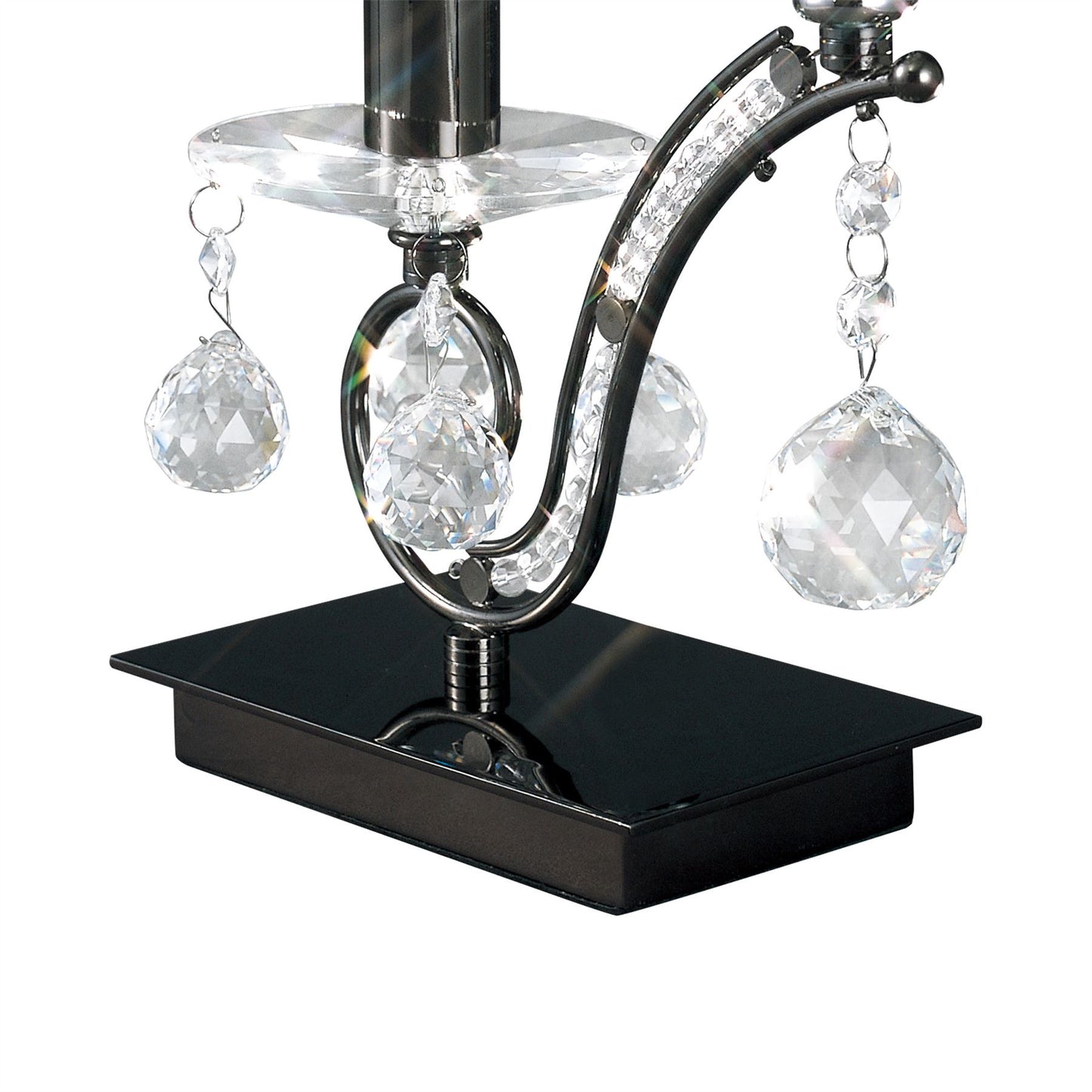Diyas Tara Crystal Table Lamp 1 Light E14 Black Chrome, NOT LED/CFL Compatible