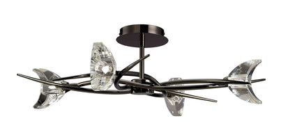 Mantra Eclipse 65cm Telescopic Convertible To Semi Flush 4 Light G9, Black Chrome