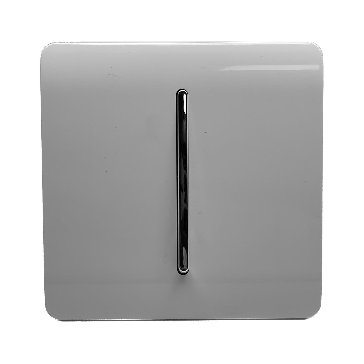 Trendi 1 Gang 2 Way 240V Screwless Artistic Modern Glossy 10 Amp Chrome Rocker Electrical Wall Light Switch in Light Grey ( 5 pack)