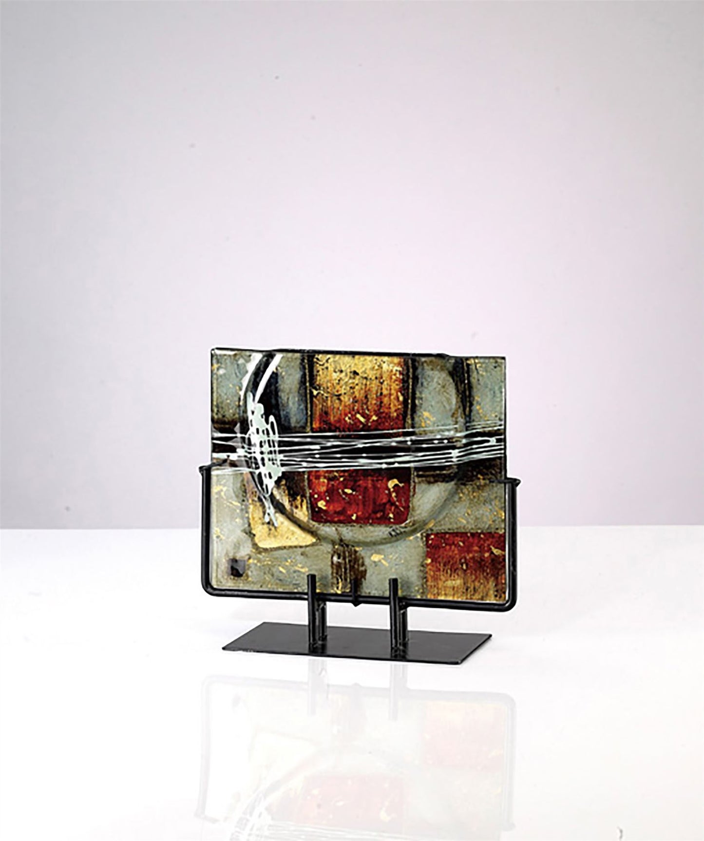 Diyas Home (DH) Aleta Glass Art Vase with Stand Multi-Colour Glitter