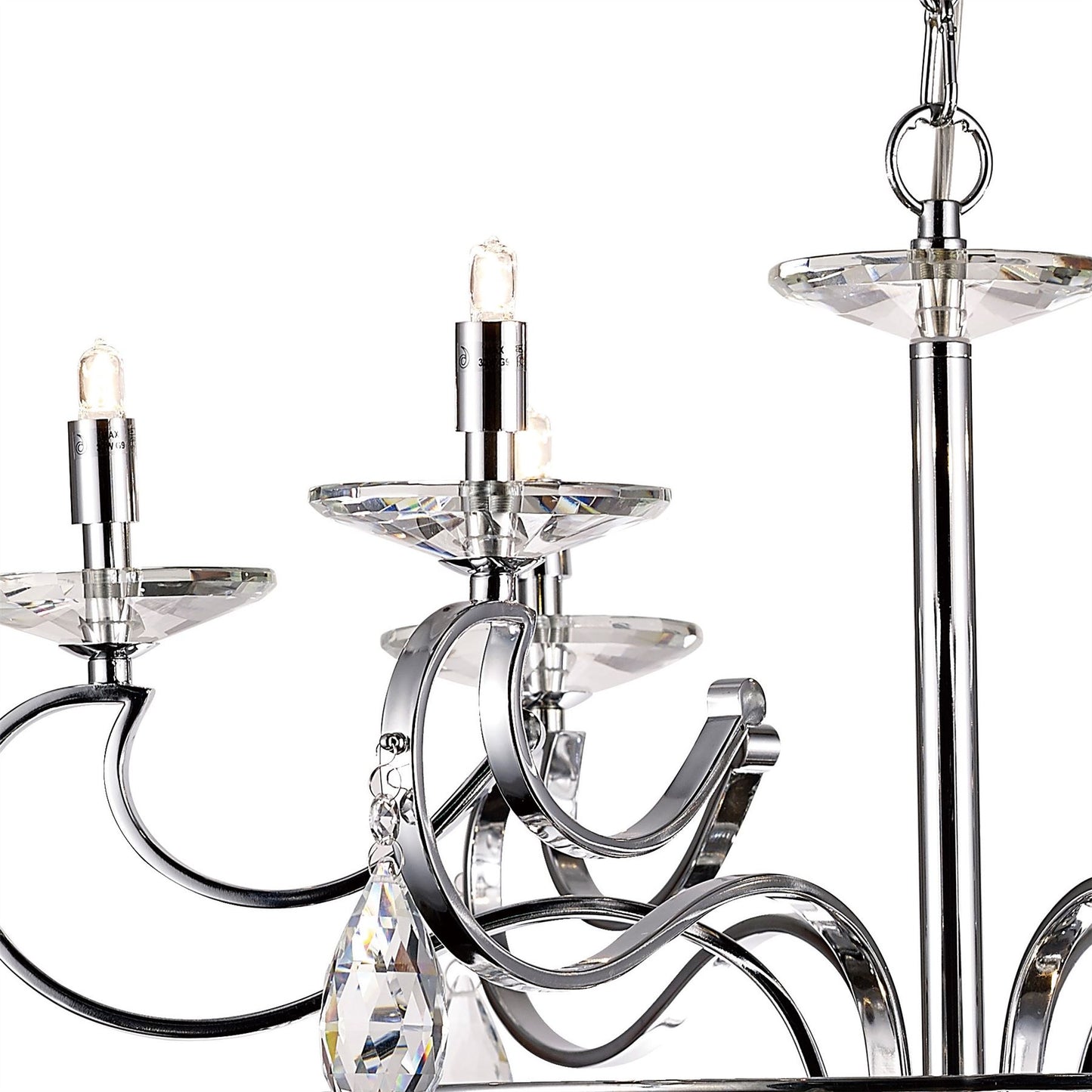 Diyas Galilea 65cm  6+3 Light G9 Polished Chrome/Crystal Ceiling Pendant Light Fitting