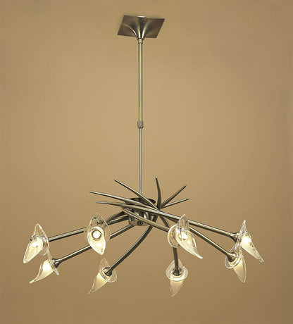 Mantra Flavia 80cm Telescopic Pendant Round 8 Light G9, Antique Brass