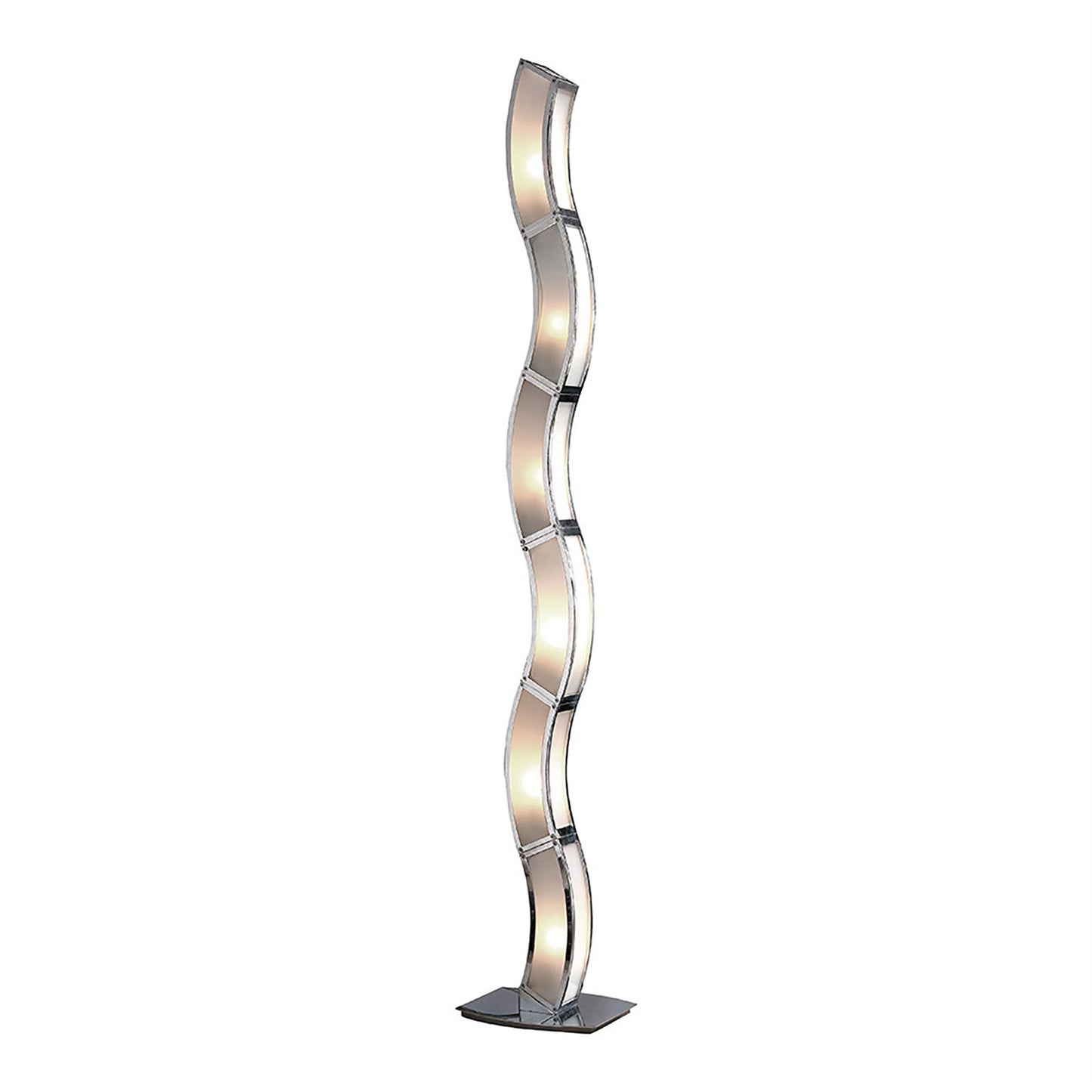 Mantra Duna E27 Floor Lamp 6 Light E27, Polished Chrome/White Acrylic, CFL Lamps INCLUDED