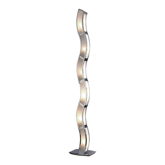 Mantra Duna E27 Floor Lamp 6 Light E27, Polished Chrome/White Acrylic, CFL Lamps INCLUDED