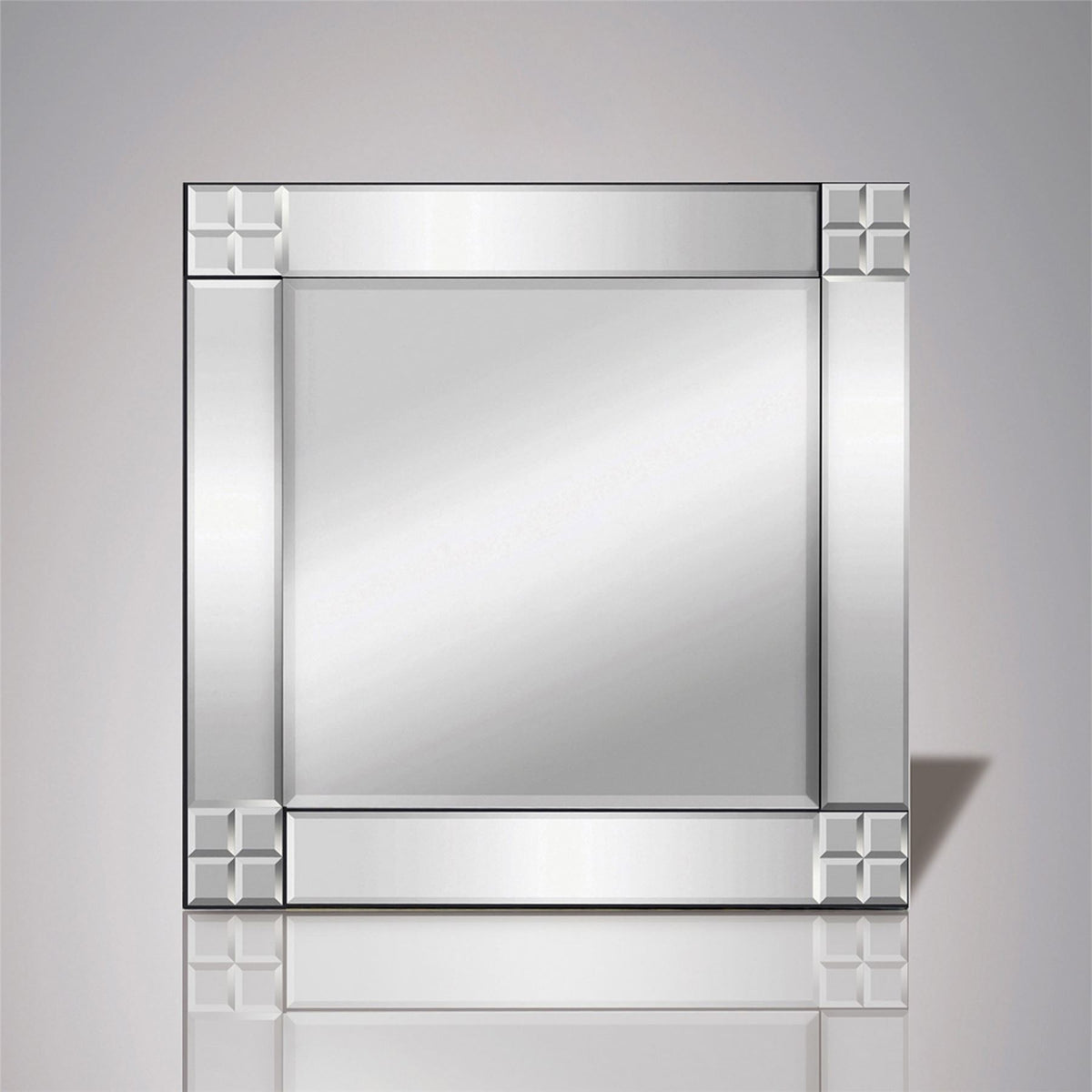Diyas Home Vita 60cm x 60cm Square Cut Detailed Mirror (Can Only Be Shipped On A Pallet, Additional Charges May Apply.) Mirrors