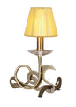 Mantra Acanto Table Lamp 1 Light E14, Antique Brass with Amber Cream Shade