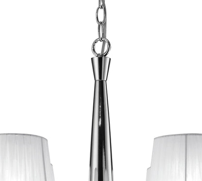 Mantra M3850 Tiffany Pendant 2 Tier 12+12 Light E14+G9, Polished Chrome with White Shades & Clear Crystal