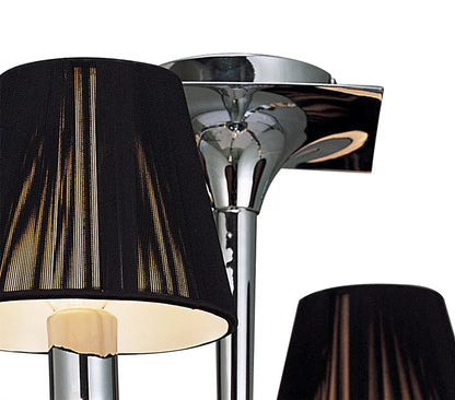 Mantra M0345 Siena Semi Ceiling Round 4 Light E14, Polished Chrome with Black Shades and Black Crystal