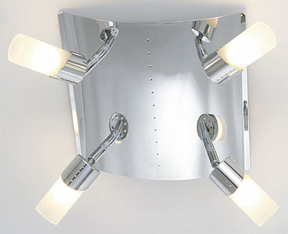 Diyas Kopus Square  4 Light G9 Polished Chrome/Frosted Glass Ceiling Light Fitting