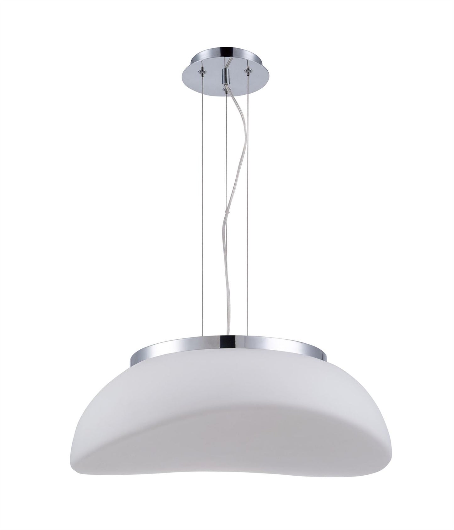 Mantra M4892 Opal Pendant 3 Light E27, Polished Chrome/Frosted White Glass