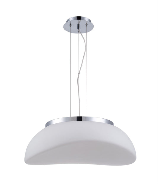 Mantra M4892 Opal Pendant 3 Light E27, Polished Chrome/Frosted White Glass