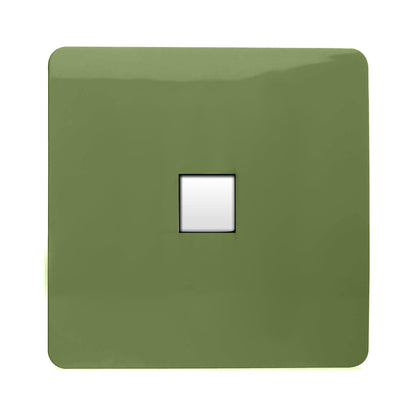 Trendi Switch 1 Gang RJ45 Cat 6 Modern Designer PC Ethernet Socket in Moss Green