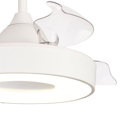 Coin Mini 45W LED Dimmable Ceiling Light With Built-In 25W DC Reversible Fan, Remote & APP Control, White, 2500lm, 5yrs Warranty