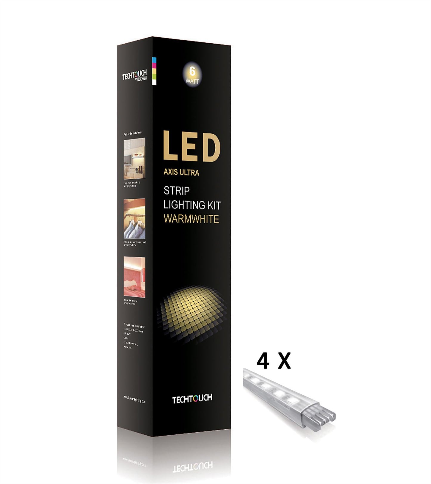 Techtouch Axis Ultra Warm White Kit 4x18 LED Rigid Strips (6W) Strip