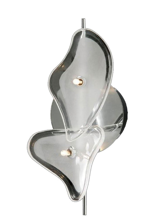 Mantra Otto Ceiling/Wall 2 Light G4 Bar, Polished Chrome/Frosted Glass, NOT LED/CFL Compatible